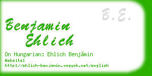 benjamin ehlich business card